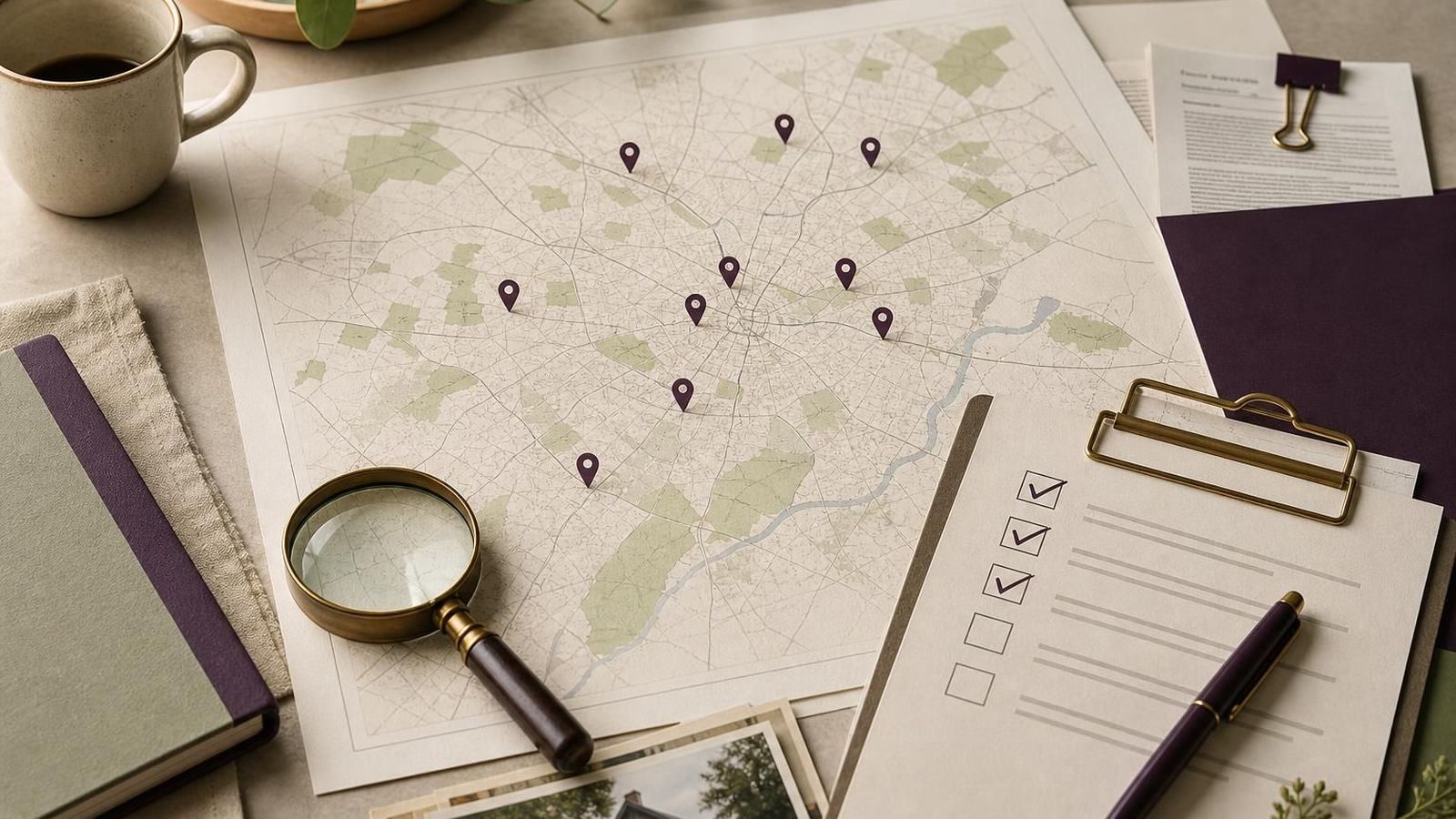 A local care research map with source notes and checklist items